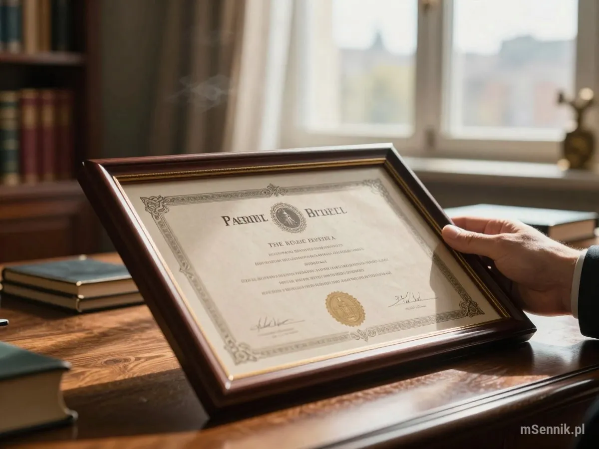 Interpretacja snu: Certyfikat - scenariusz z życia codziennego