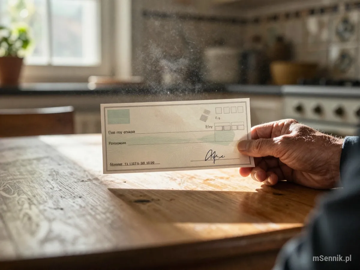 Interpretacja snu: Czek - scenariusz z życia codziennego