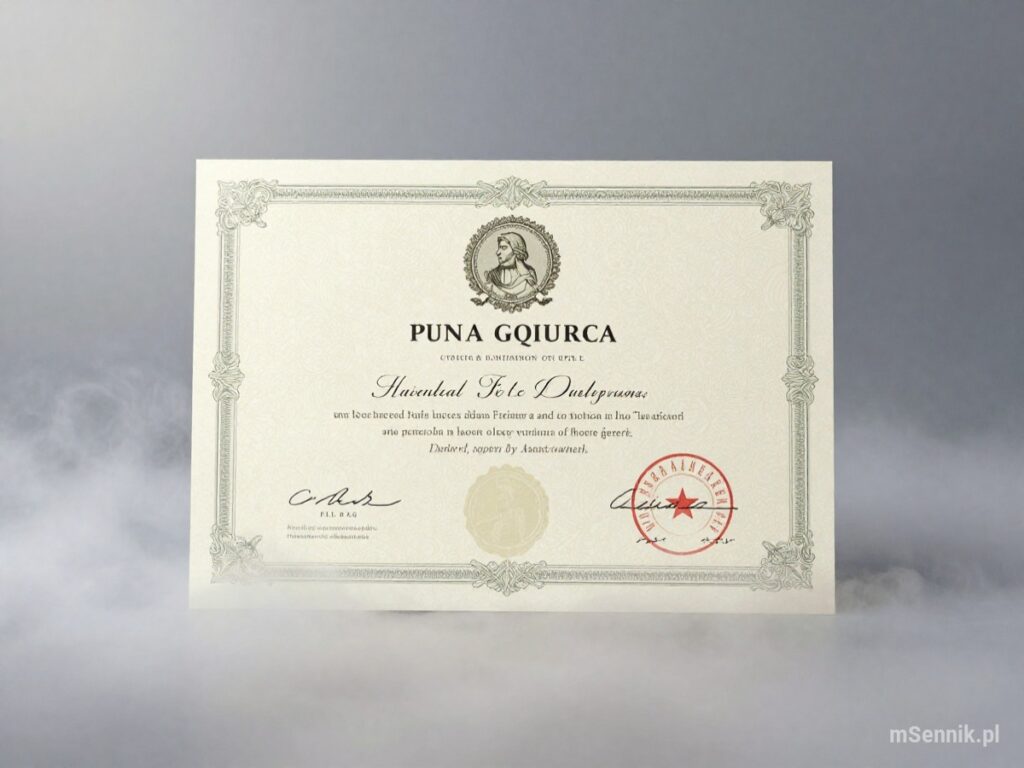 Sennik Certyfikat - znaczenie snu